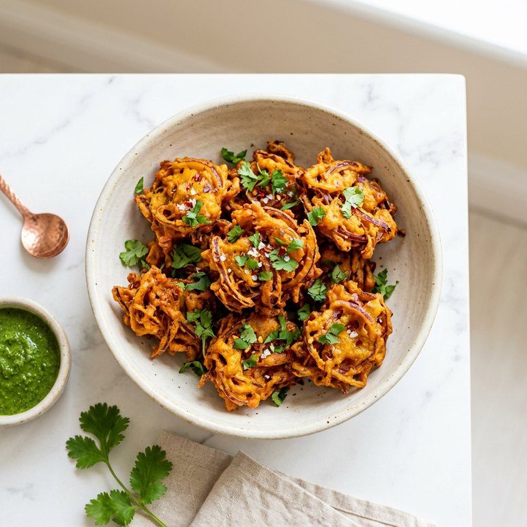 Onion Bhaji — Shredded onion in a spiced chickpea batter