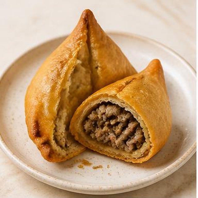 Samosa di carne / Meat Samosa — Fagottino ripieno di vitello · Parcel filled with veal